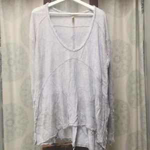 Free People waffle knit long sleeve tee